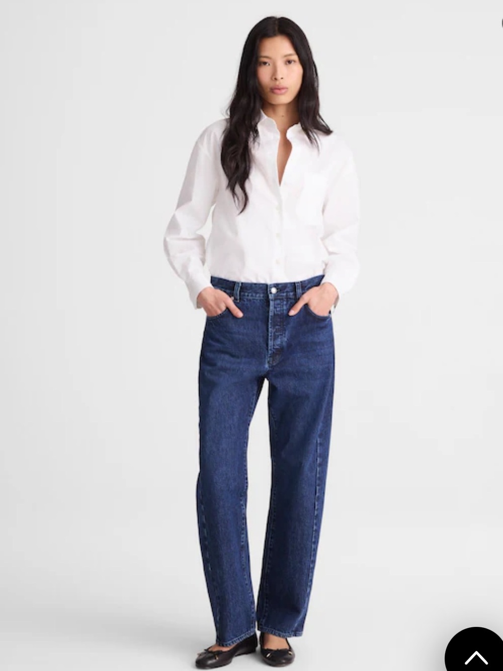 Madewell Pieced Barrel-Leg Jeans in Deep Indigo NWT
